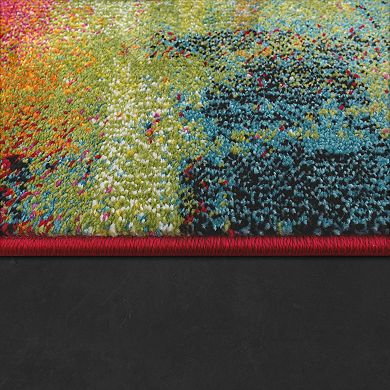 Colorful Area Rug With Artful Design Multicolor Pattern