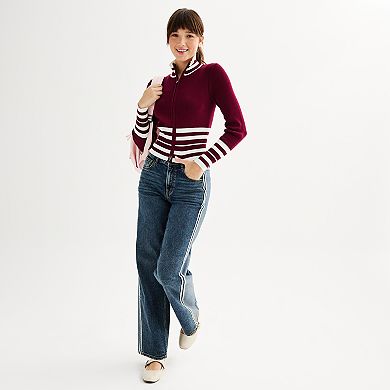 Juniors' SO® Front-Zip Sweater