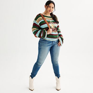 Juniors' Plus Size SO® Star Cropped Sweater
