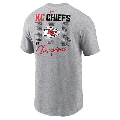Men's Nike Kansas City Chiefs NFL 2023 Conference Champions Roster Tee
