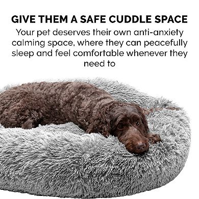 Furhaven Round Calming Faux Fur Donut Dog Bed