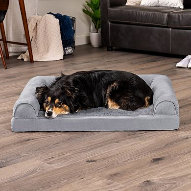 Furhaven Orthopedic Plush Suede Sofa Dog Bed