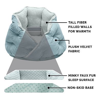 Furhaven 18-in. Round Plush Velvet Hug Pet Bed 