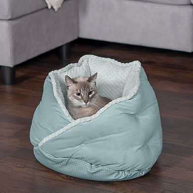 Furhaven 18-in. Round Plush Velvet Hug Pet Bed 