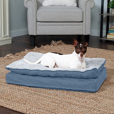Furhaven Minky Faux Fur & Suede Pillow Top Mattress Orthopedic Dog Bed