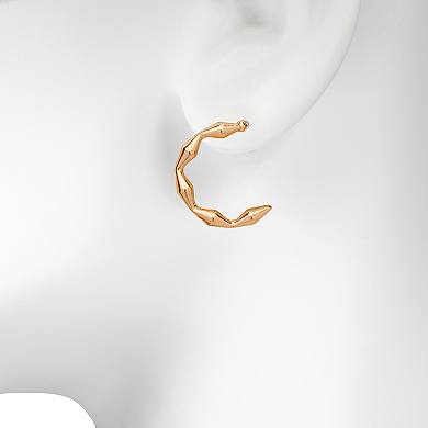 LC Lauren Conrad Gold Tone Small Geometric Hoop Earrings