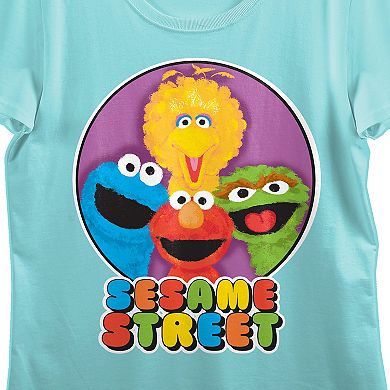 Juniors' Sesame Street Chalk Art Graphic Tee