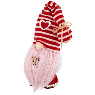 19.5" Plush Valentine's Day Heart Gnome With Bow And Arrow