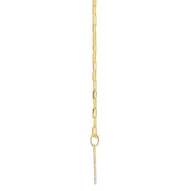 Two-Tone 1/10 Carat T.W. Diamond Heart Paperclip Chain Pendant Necklace