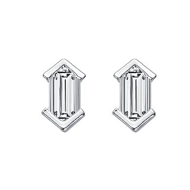 Cubic Zirconia Baguette Geometric Stud Earrings