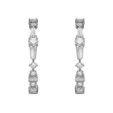 Cubic Zirconia 3/4 C-Hoop Earrings