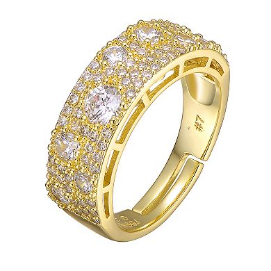 Gold Tone Cubic Zirconia & Diamond Accent Pave Band Ring