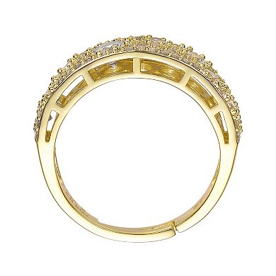 Gold Tone Cubic Zirconia & Diamond Accent Pave Band Ring