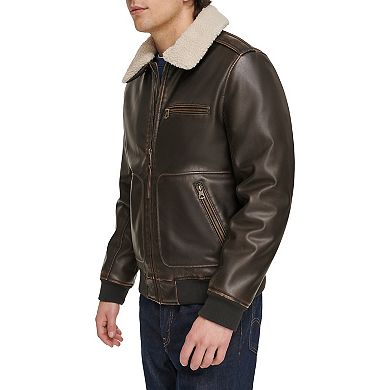 Men's Levi's® Faux Leather Sherpa Collar Aviator Bomber Jacket