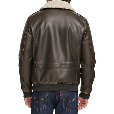 Men's Levi's® Faux Leather Sherpa Collar Aviator Bomber Jacket