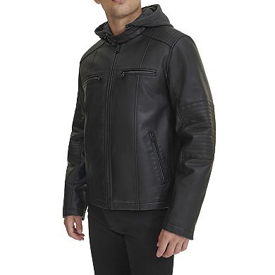 Men's Levi's® Faux Leather Hooded Racer Jacket