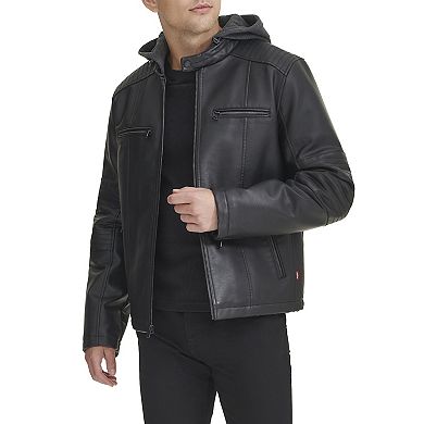 Men's Levi's® Faux Leather Hooded Racer Jacket