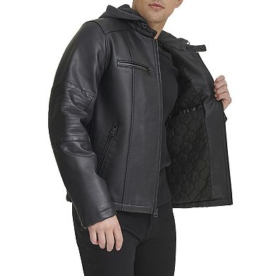 Men's Levi's® Faux Leather Hooded Racer Jacket