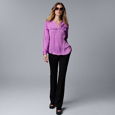 Women's Simply Vera Vera Wang Roll-Tab Popover Blouse