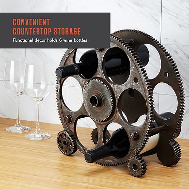 Gears And Wheels Wine Rack By Foster & Rye