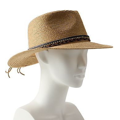 Sonoma Goods For Life® Wide Brim Straw Hat with Rhinestone Band