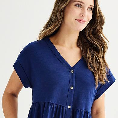 Women's Sonoma Goods For Life® Short Sleeve Tiered Dress