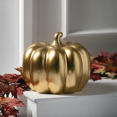 Hammered Gold Finish Pumpkin Table Decor