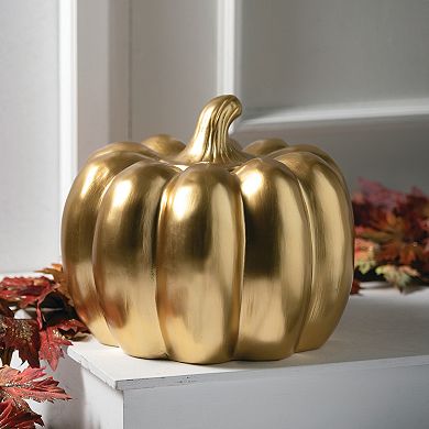 Hammered Gold Finish Pumpkin Table Decor