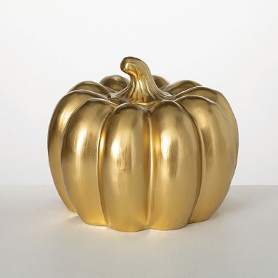 Hammered Gold Finish Pumpkin Table Decor