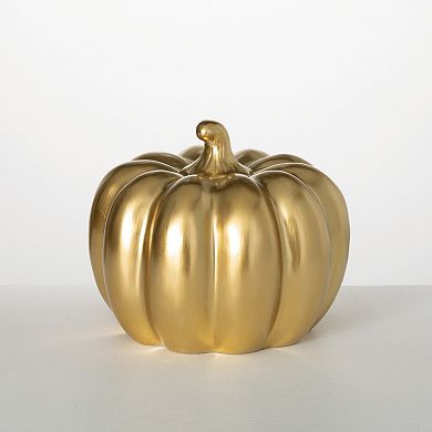 Hammered Gold Finish Pumpkin Table Decor