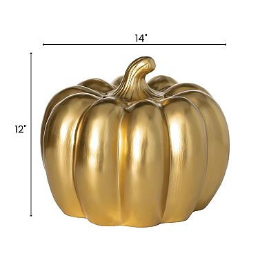 Hammered Gold Finish Pumpkin Table Decor