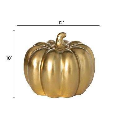 Hammered Gold Finish Pumpkin Table Decor