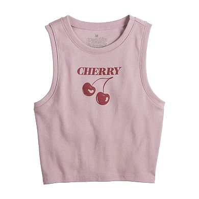 Juniors' Cherry Cropped Tank