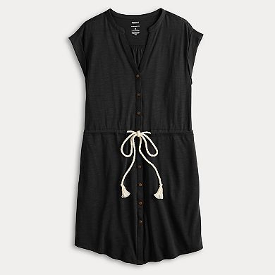 Women's Sonoma Goods For Life® Short Sleeve Tie-Waist Knit Dress