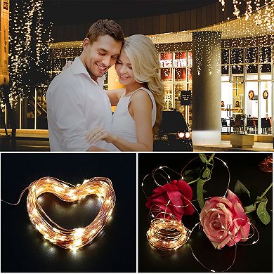Universal Solar String Lights - 100 Leds, Copper Wire - Waterproof For Wedding, Party, Festival