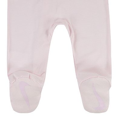 Newborn Baby Nike Striped Footed Coverall