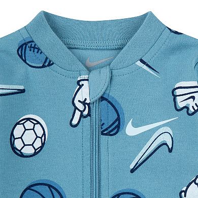 Newborn Baby Nike Sportsball Footed Coverall