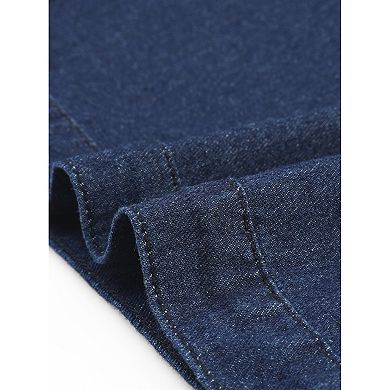 Plus Size Denim Jackets For Women Drawstring Hood Utility Long Jean Jacket Vests