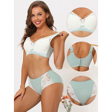 Women's Bra Lingerie Wide Back Smoothing Push Up Brassiere Wirefree Bralette Sets