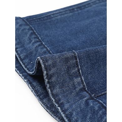 Plus Size Denim Vest For Women Y2k Button Down Tops Cap Short Sleeve Jean Jacket Streetwear