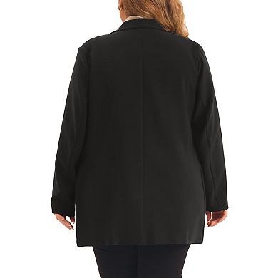 Plus Size Blazers For Women Lapel Button With Pockets Office Work Jackets Blazer