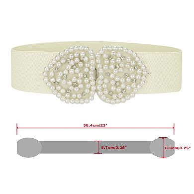 Women's Solid Color Heart Shape Design Imitation Decor Waist Belt