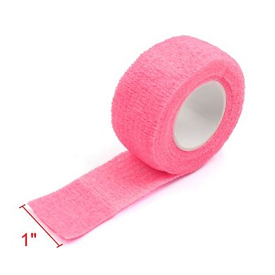 2 Pcs Pink 1" Width Non-woven Self Adhesive Tape Finger Elbow Wrist Ankle Roll