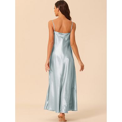 Women's Sleeveless Camisole Pajamas V Neck Sleepwear Lace Trim Lounge Maxi Nightgowns