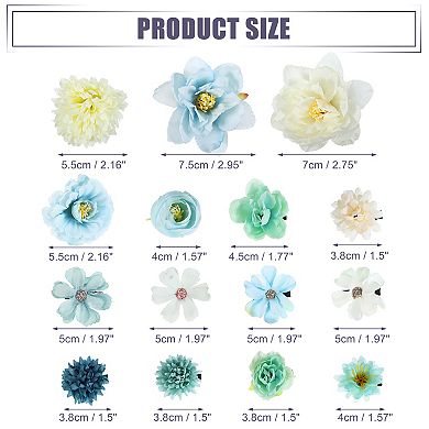 23pcs Women Flower Hair Clips Flower Hair Barrettes For Party Beach Blue