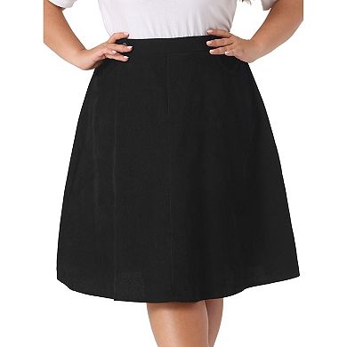 Women's Plus Size Casual Knee A Line Faux Suede Skirts