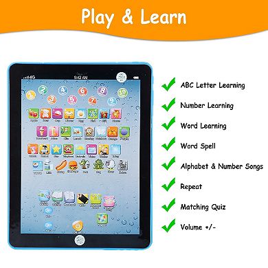 Educational Mini Touch Screen Learning Pads - Toddler Tablet For Alphabets, Numbers, Words Gift, Etc