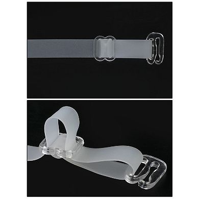 1pair Bra Straps Replacement Invisible Bra Shoulder Straps Clear Buckle Width 3/8"