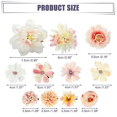12pcs Women Flower Hair Clips Flower Hair Barrettes For Party Pink White