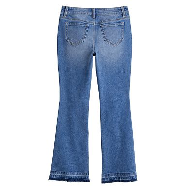 Girls 6-20 SO High Rise Patch Pocket Flare Jeans in Regular & Plus